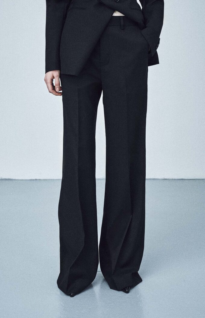 Flared Tailored Trouser In Black
