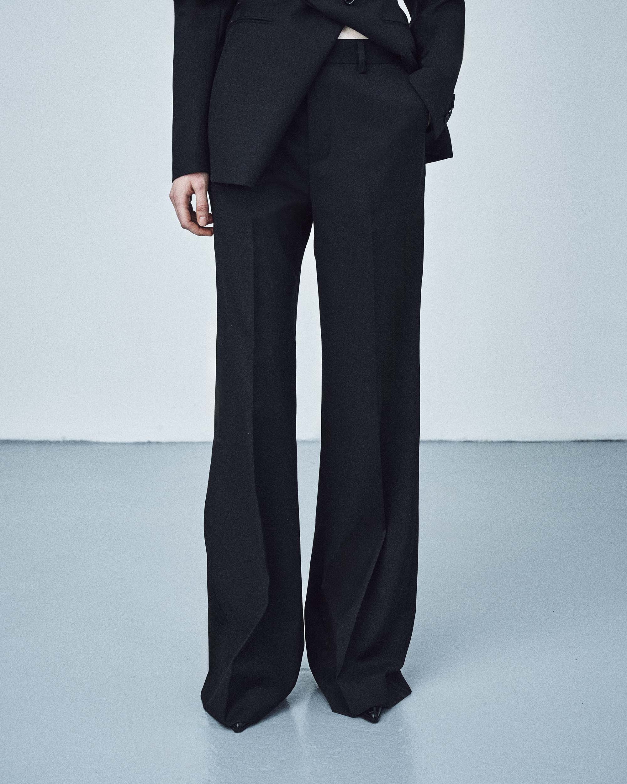 Flared Tailored Trouser In Black